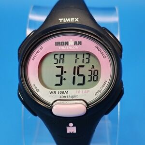 Vintage 2004 Timex Ironman Triathlon Indiglo 42mm Women's Digital Sport Watch‎